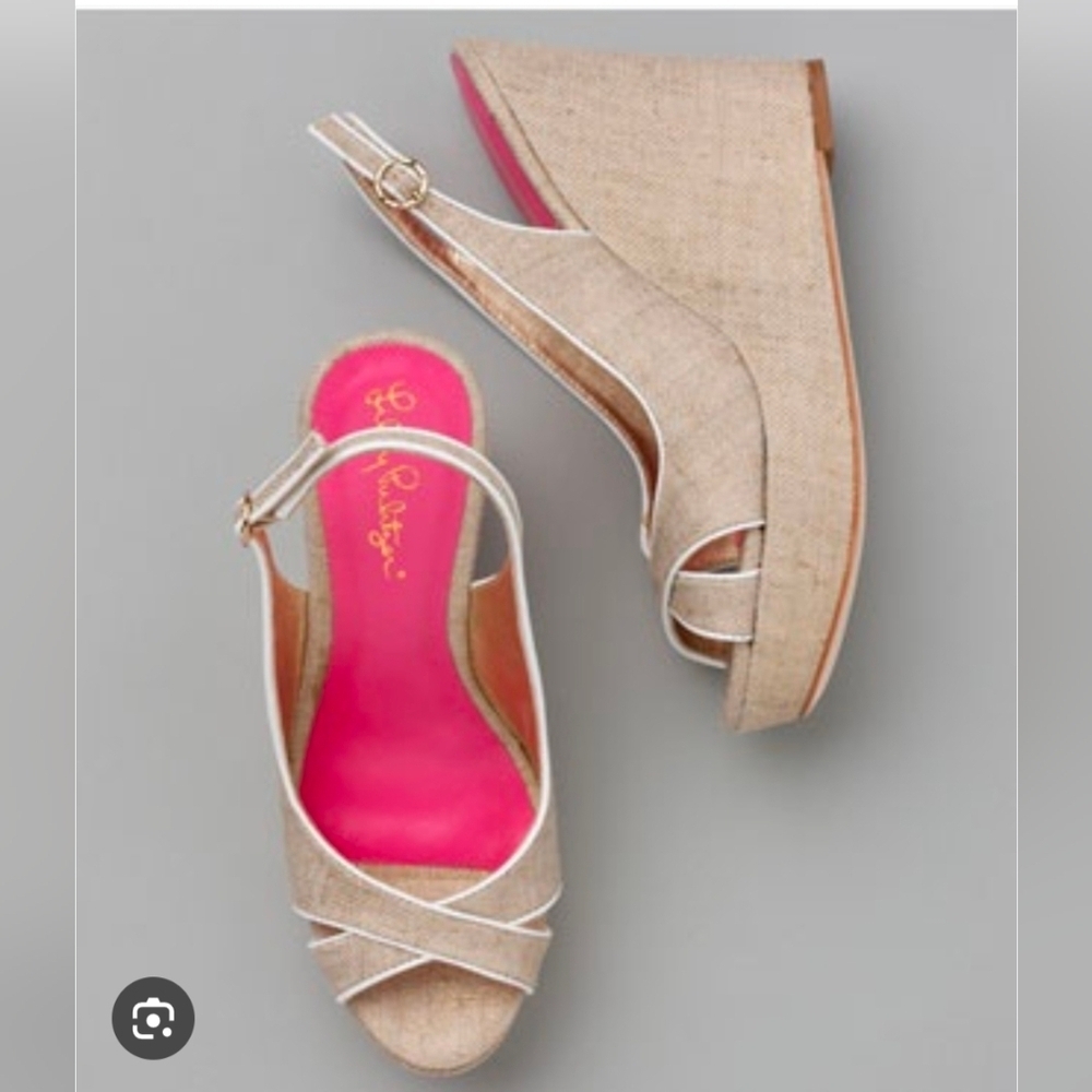 Lilly Pulitzer Picture Perfect Espadrille Beachy Strappy Wedge Heels